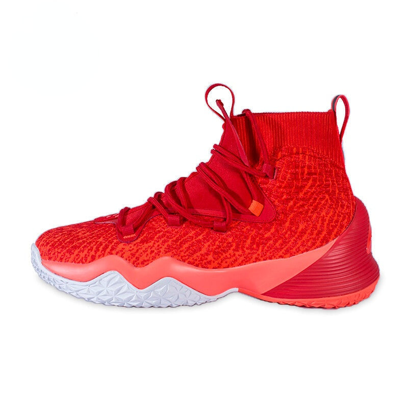 Peak Men Basketball Shoes High Top Sneakers Actual Combat Red